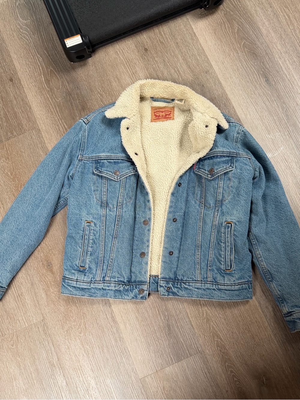 Levi's Light Blue Denim Sherpa Jacket with Cream Lining